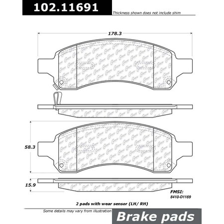 Centric Parts CTEK Brake Pads, 102.11691 102.11691